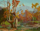 Marion Wachtel, Sycamores, oil on canvas
