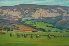 Ross Dickinson, Fleischmann Polo Field, Santa Barbara, oil on canvas