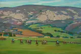 Ross Dickinson, Fleischmann Polo Field, Santa Barbara, oil on canvas