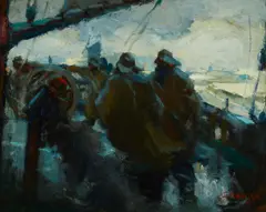 Armin Carl Hansen, On an Iceland Fishing Boat, 1915, oil on board