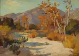 Benjamin Brown, Mountains and Sycamores, oil on board