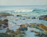 William Alexander Griffith, Low tide, Laguna Beach, oil on canvas affixed to board