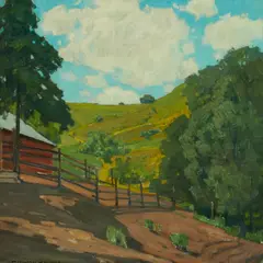 The Corral by William Wendt, 1940, oil on canvas, offered Aug 2021