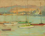 Alfred R. Mitchell, In the Harbor (Point Loma), oil on board