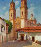 Arthur Grover Rider, Figures outside Taxco Cathedral