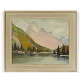 Alfred R. Mitchell, In the Canadian Rockies (The Bow River at Banff), 1954, oil on board