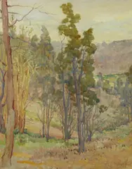 Charles A. Fries, In Balboa Park, oil on board