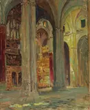 Colin Campbell Cooper, Church Interior (Seville Cathedral)