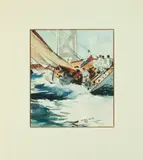 Maurice Logan, Sailing on San Francisco Bay, watercolor on paper