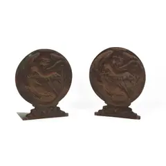 Julia Bracken Wendt, Music (a pair of bookends), both bronze with brown patina