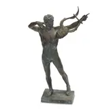 John Talbott Donoghue, The Young Sophocles Leading the Chorus of Victory After the Battle of Salamis with His Lyre, 1882, bronze with verdigris patina