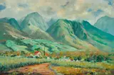 Hajime Okuda, Old Time Lahaina, 1971, oil on canvas