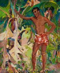 John O'Shea, Tahitian (Youth), circa 1928, oil on canvas