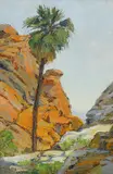 Anna Althea Hills, The Lone Palm, Andreas Canyon, 1918, oil on board