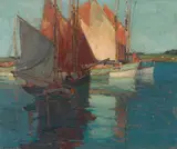 Harbor, Douarnenez (France) by Edgar Alwin Payne, oil on canvas, sold Apr 2021