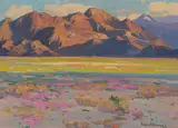 Evening Gold, Desert Mountains by Franz Bischoff, oil on canvas, sold Apr 2021