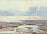 Benjamin Brown, Reflection on the Marsh, oil on board