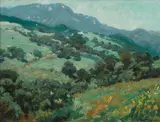Granville Redmond, Rolling California Foothills, oil on canvas on board