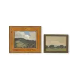 Gottardo Piazzoni, Cloud Over Dark Hills; Meadow Oaks (a group of two)