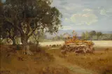 William Keith, Cattle in a Clearing, oil on canvas