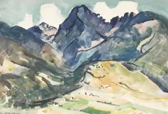 Kenneth Miller Adams, Mountain Landscape, Afternoon, watercolor on paper
