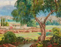 Theodore Van Soelen, Along the Acequia, circa 1928, oil on canvas