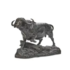 James Lippitt Clark, African Cape Buffalo, 1913, bronze with dark brown patina