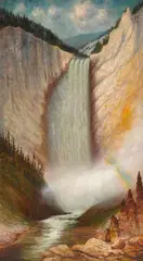 Yellowstone Falls from Red Rock by James Everett Stuart, 1893, oil on canvas, sold Feb 2021
