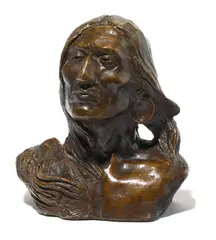 Charles Marion Russell, Sleeping Thunder, 1901, bronze with brown patina