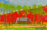 Wolf Kahn, Low Roof Barn