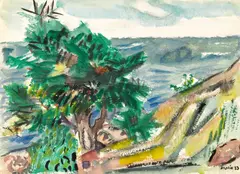Cape Split, Maine by John Marin, 1933, watercolor and pencil on paper, sold Nov 2021