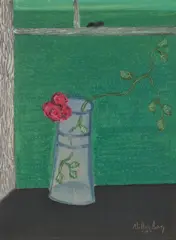 The Rose by Milton Avery, 1944, oil on canvasboard, sold Nov 2021