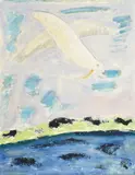 Milton Avery, Bird Over Sea, 1961, oil on canvasboard