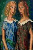 Alfred Maurer, Two Girls, circa 1925, oil on canvas laid down on panel