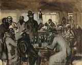 George Luks, Men of the Auld Palestine Sod at Sweeney's Near Houston Street