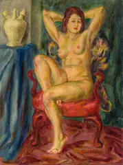 John Sloan, Nude and Spanish-Jug, 1929, oil on Masonite