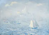 Theodore Earl Butler, New York Harbor, 1917, oil on canvas