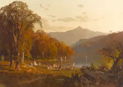 Thomas Hill, Picnic Near Mount Chocorua, circa 1872, oil on canvas