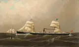 Antonio Jacobsen, Guion Line Steamship Nevada Approaching New York City