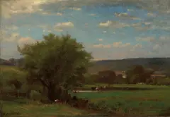 Landscape by George Inness, 1866, oil on canvas, sold Nov 2021