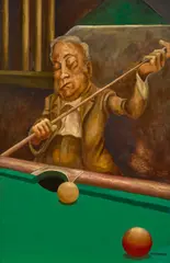 Hustler by Ernie Barnes, circa 1978, acrylic on canvas, sold Nov 2021