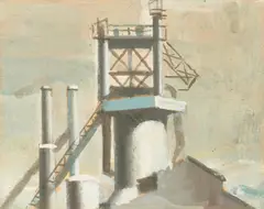 Walter Tandy Murch, Study for Products and Processes, gouache, watercolor and graphite on paper