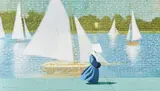 Robert Vickrey, Lake Regatta, 1995, egg tempera on gesso board