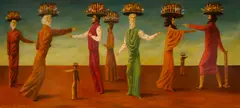 Celestial Forum by Philip Campbell Curtis, 1962, oil on board, sold Nov 2021