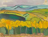 David Barbero, Fall Scene, oil on canvas