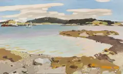Fairfield Porter, Yawl in the Channel, 1974-75, oil on canvas