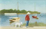 Robert Vickrey, Argenteuil Boats, 1990, egg tempera on gesso panel