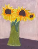 Milton Avery, Sunflowers, 1963, oil on canvasboard