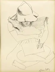 Milton Avery, March with Hat, ink on paper