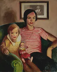 Guy Pène du Bois, Mother, Daughter and Doll, oil on canvas